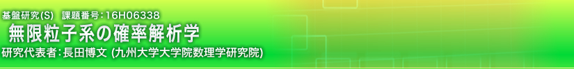 無限粒子系の確率解析学【基盤研究(S)課題番号16H06338】（長田博文／九州大学大学院数理学研究院）