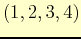 $ (1,2,3,4)$